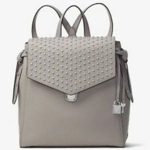 Michael Kors gray studded back pack